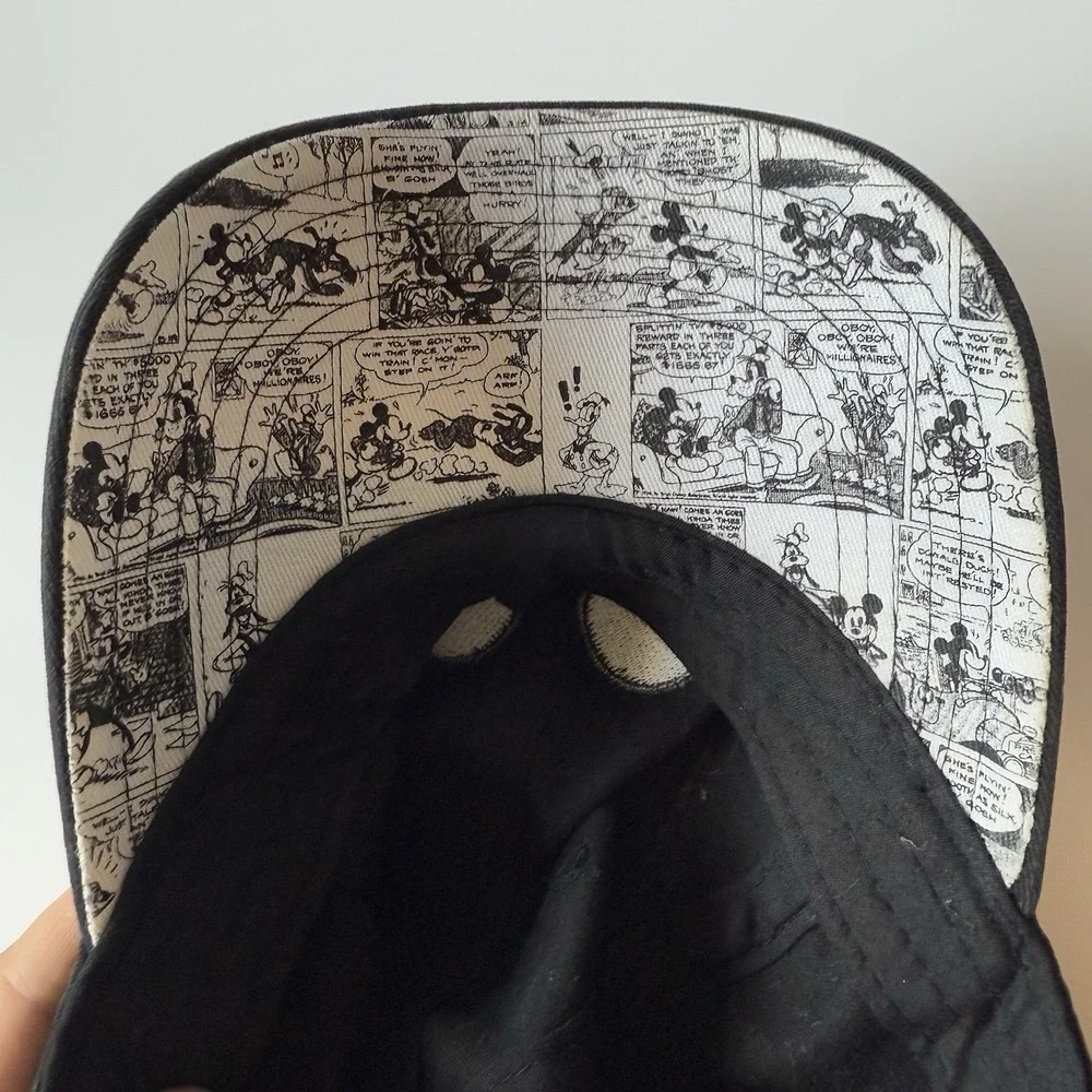 Comic Strip Print Disney Peek‎ A Boo Mickey Mouse & Friends Baseball Black Cap